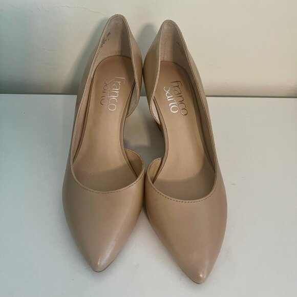 NEW Franco Sarto Felice Wedge D'Orsay Leather Pumps Heels Pointy Toe Shoe 4.5 - Picture 6 of 11